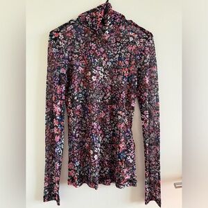 Maje sheer floral turtleneck